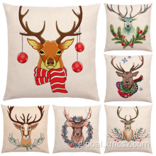 Christmas Cushion Cover NewDeer Theme Cute Cotton Linen Popular Cushion Cover Supplier